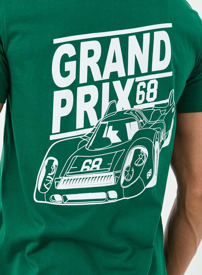 ستايلي طقم بيجاما من تيشيرت بطبعة جرافيك وشورت للرجال - Image 3